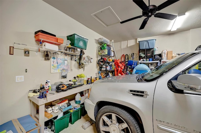 5009 Lake Overlook Ave, Bradenton, FL 34208 - garage with ceiling fan