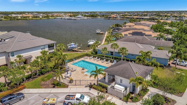 5009 Lake Overlook Ave, Bradenton, FL 34208 - birds eye view of property featuring a water view and a residential view