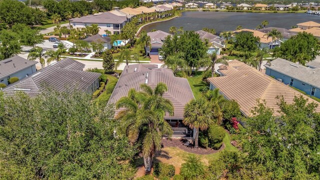 5009 Lake Overlook Ave, Bradenton, FL 34208 - birds eye view of property featuring a water view and a residential view