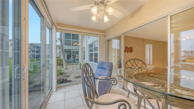 4350 Chatham Dr Unit E-105, Longboat Key, FL 34228 - sunroom / solarium with a ceiling fan and tile patterned floors