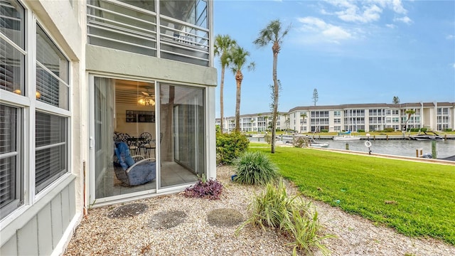 4350 Chatham Dr Unit E-105, Longboat Key, FL 34228 - view of patio / terrace with a water view