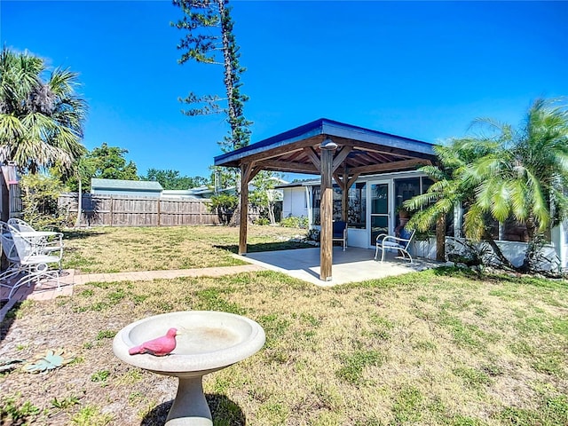 2705 21st Ave W, Bradenton, FL 34205 - view of yard featuring fence, a gazebo, and a patio