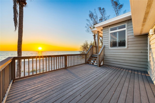 8592 Hidden Lagoon Rd, Sarasota, FL 34242 - deck at dusk with a water view
