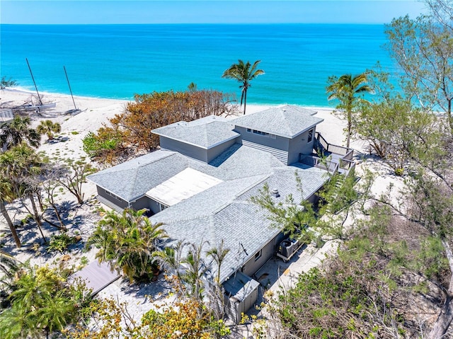 8592 Hidden Lagoon Rd, Sarasota, FL 34242 - aerial view of property and surrounding area featuring waterfront with a beach