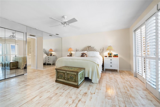 8592 Hidden Lagoon Rd, Sarasota, FL 34242 - bedroom featuring wood finished floors and ceiling fan