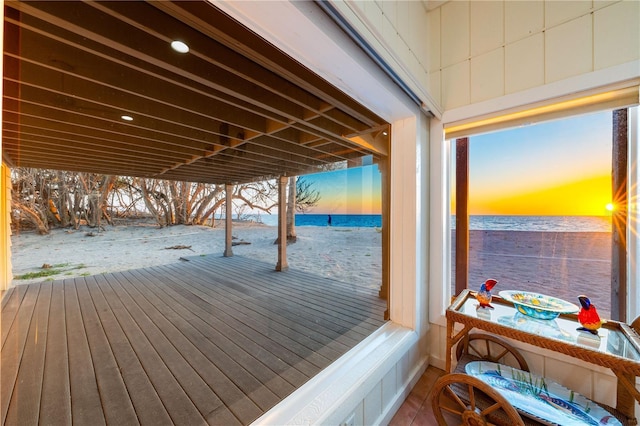 8592 Hidden Lagoon Rd, Sarasota, FL 34242 - wooden terrace featuring a water view