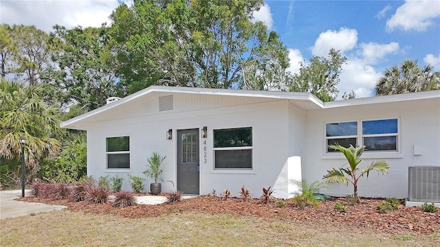 view of front of property featuring central AC unit