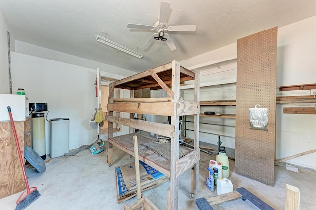 bedroom with concrete floors