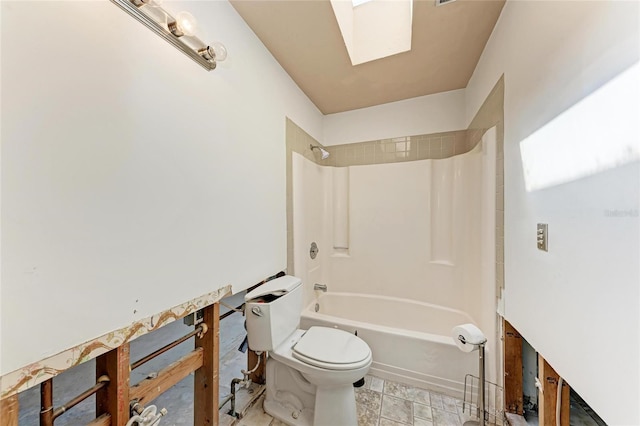 full bath with washtub / shower combination and toilet