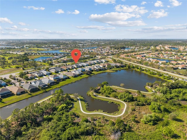 6936 White Willow Ct, Sarasota, FL 34243 - bird's eye view with a residential view and a water view