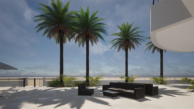 1750 Benjamin Franklin Dr Unit 6B, Sarasota, FL 34236 - view of patio / terrace featuring an outdoor hangout area