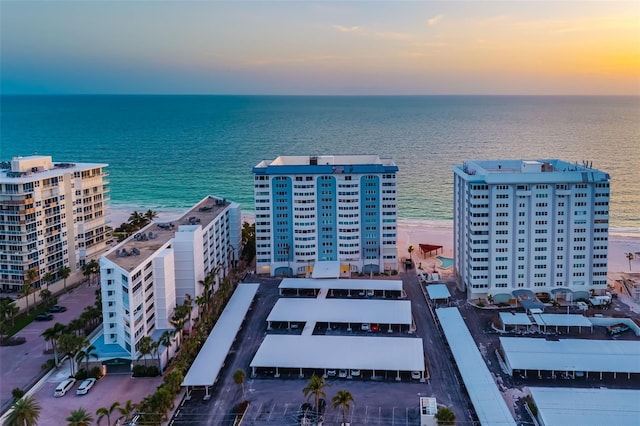 1750 Benjamin Franklin Dr Unit 6B, Sarasota, FL 34236 - aerial view at dusk of a water view and a view of apartment building / complex