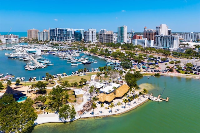 1750 Benjamin Franklin Dr Unit 6B, Sarasota, FL 34236 - view of urban area with a nearby body of water and numerous boat docks