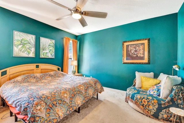 6729 45th Ter E, Bradenton, FL 34203 - bedroom with carpet flooring, ceiling fan, and baseboards