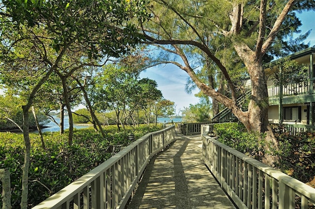 view of property's community featuring a water view