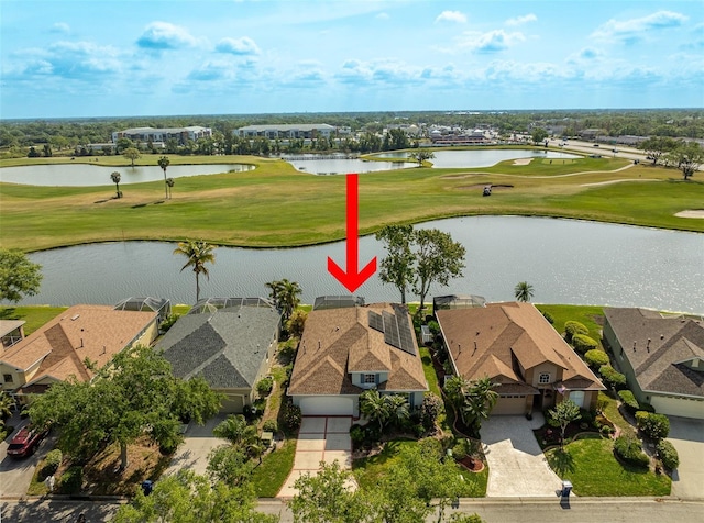 1322 Millbrook Cir, Bradenton, FL 34212 - birds eye view of property with a water view, a residential view, and golf course view