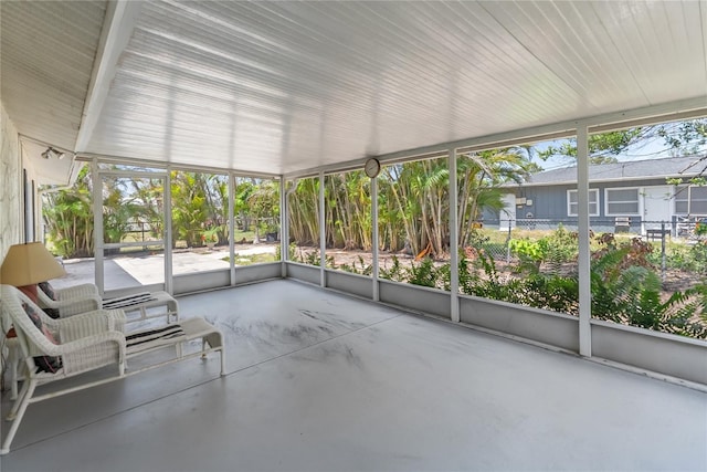 view of unfurnished sunroom