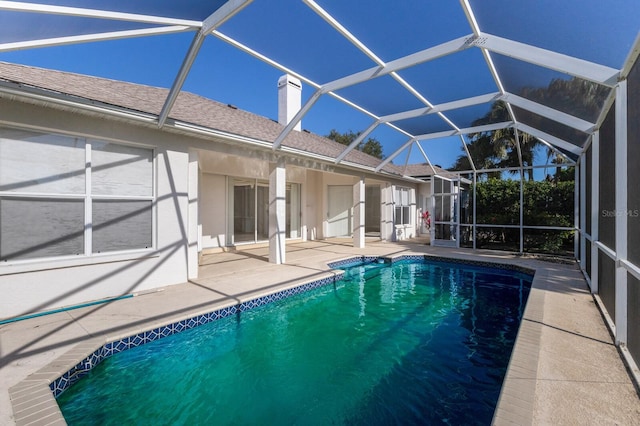 pool featuring a patio and a lanai