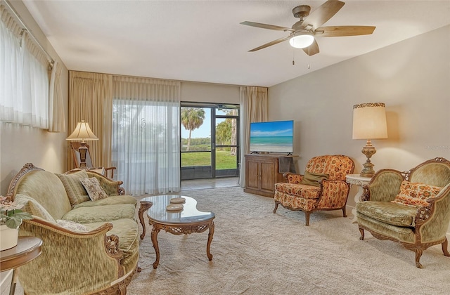 1532 Pelican Point Dr Unit Ba139, Sarasota, FL 34231 - living area with ceiling fan and carpet flooring