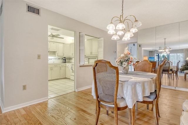 1532 Pelican Point Dr Unit Ba139, Sarasota, FL 34231 - dining room with light wood-type flooring, visible vents, a notable chandelier, and baseboards