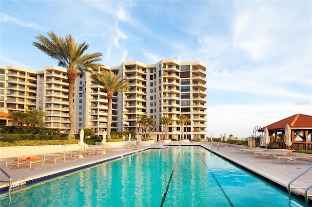 pool featuring a patio