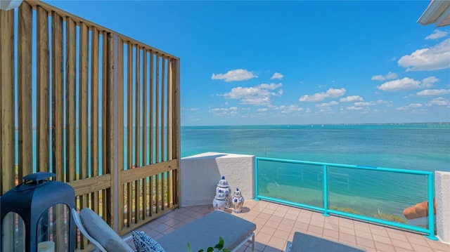 balcony with a water view