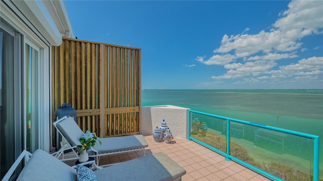 balcony with a water view