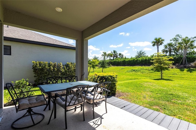 view of patio / terrace featuring outdoor dining area
