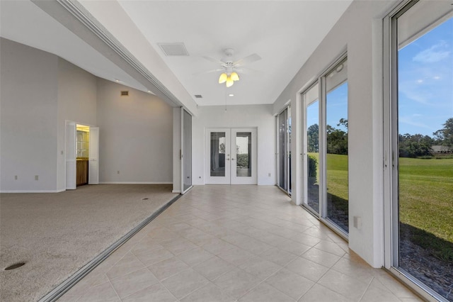 4044 Penshurst Park, Sarasota, FL 34235 - unfurnished sunroom featuring french doors and visible vents