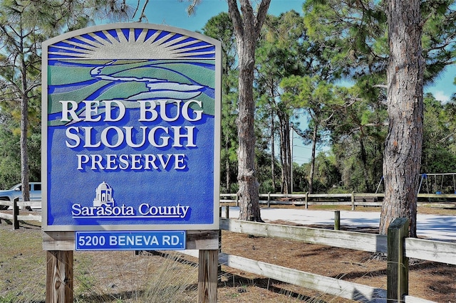 view of community sign