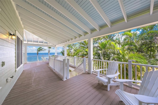 526 56th St, Holmes Beach, FL 34217 - deck featuring a water view