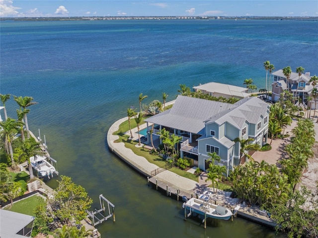 526 56th St, Holmes Beach, FL 34217 - drone / aerial view with a water view
