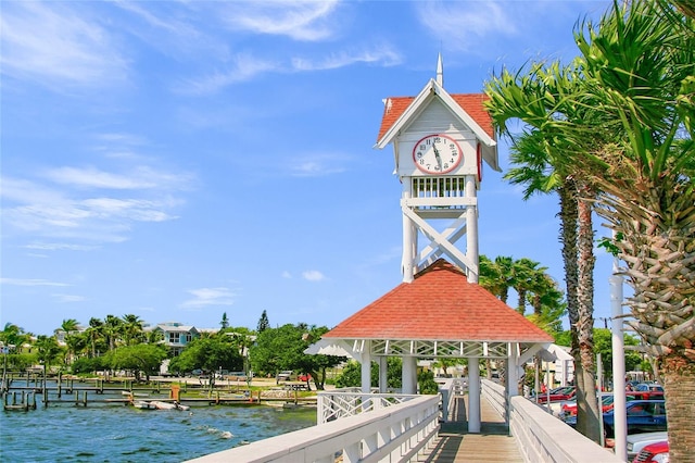 526 56th St, Holmes Beach, FL 34217 - view of home's community with a water view and a gazebo