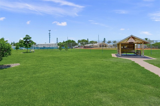 526 56th St, Holmes Beach, FL 34217 - view of yard with a gazebo and fence