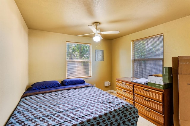 bedroom featuring a ceiling fan