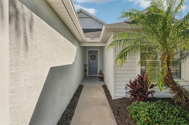 5023 Brickell Park Cv, Bradenton, FL 34211 - doorway to property featuring stucco siding