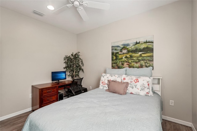 5023 Brickell Park Cv, Bradenton, FL 34211 - bedroom featuring wood finished floors, baseboards, and ceiling fan