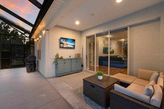 5023 Brickell Park Cv, Bradenton, FL 34211 - view of patio / terrace featuring a lanai