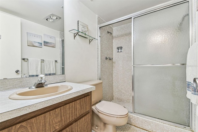 7461 W Country Club Dr N Unit 408, Sarasota, FL 34243 - bathroom with toilet, a stall shower, and vanity