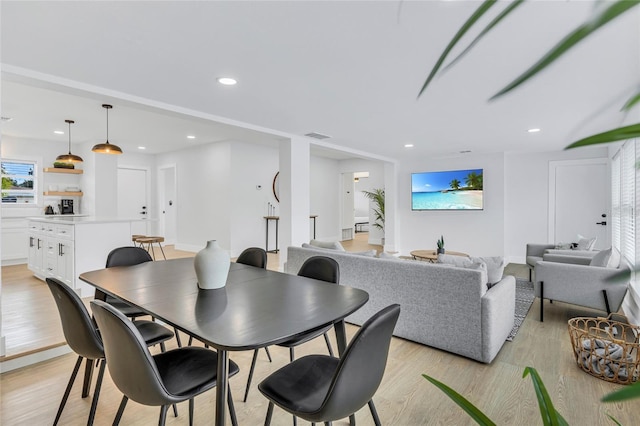 1921 Fern Ave, Sarasota, FL 34235 - dining room featuring light wood-style floors, visible vents, and recessed lighting