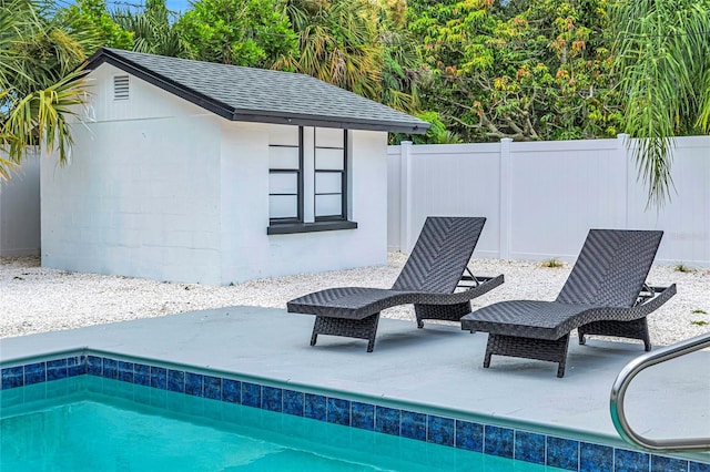 1921 Fern Ave, Sarasota, FL 34235 - view of pool featuring a patio, a fenced backyard, and a fenced in pool