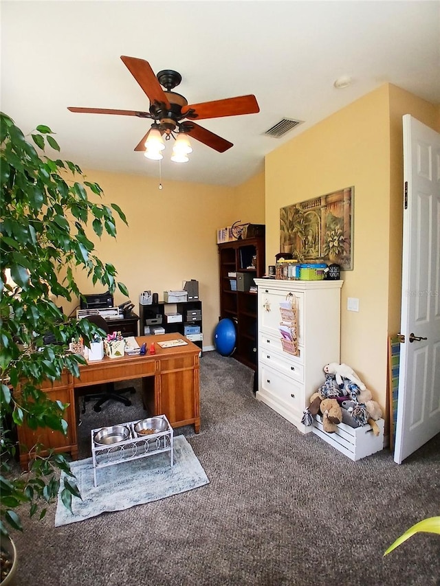 6631 63rd Ter E, Bradenton, FL 34203 - carpeted home office featuring ceiling fan