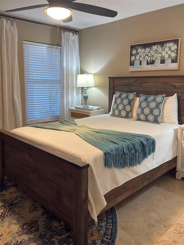 bedroom featuring a ceiling fan