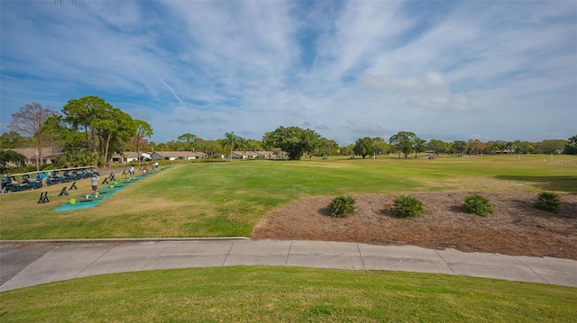 view of community featuring a yard