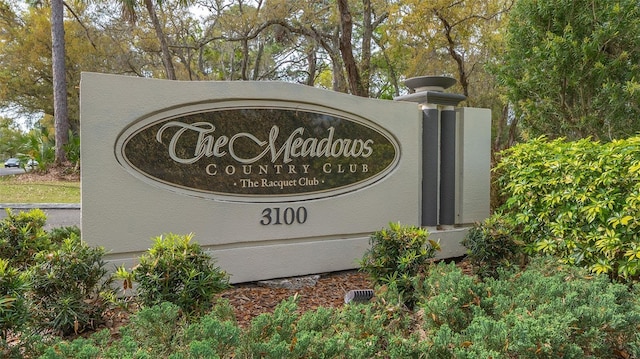 view of community sign