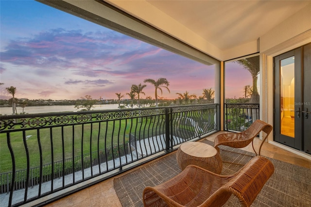 5830 Jamila River Dr, Venice, FL 34293 - balcony at dusk with a water view