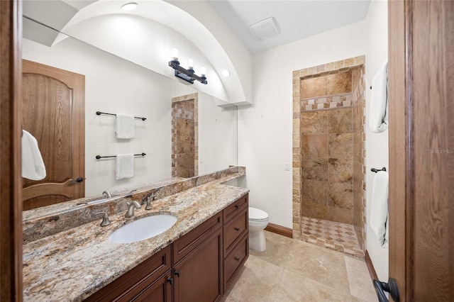 5830 Jamila River Dr, Venice, FL 34293 - full bathroom featuring toilet, vanity, and a walk in shower