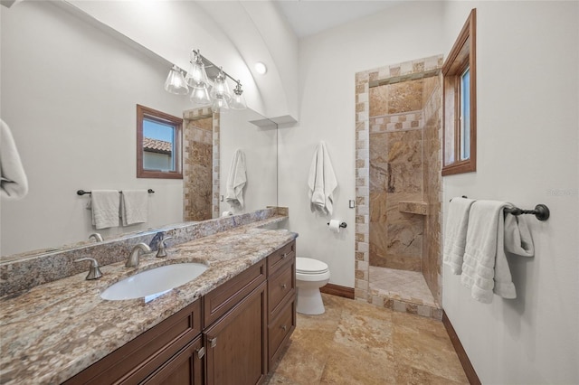 5830 Jamila River Dr, Venice, FL 34293 - full bath with walk in shower, vanity, toilet, and baseboards