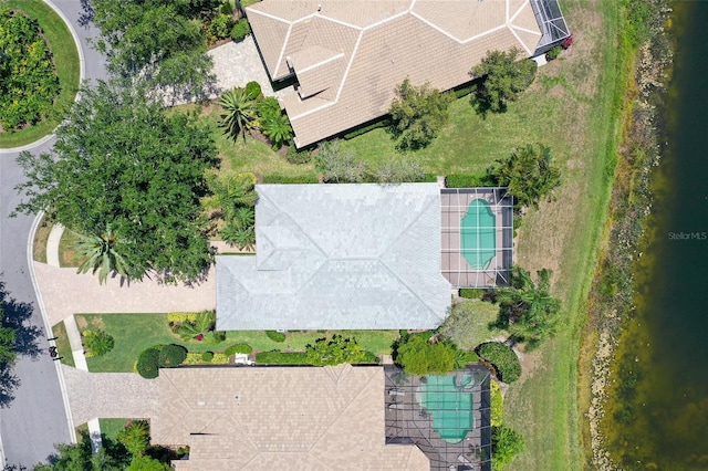 7528 Ascot Ct, Bradenton, FL 34201 - drone / aerial view of a pool area