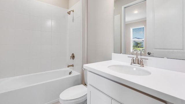 16202 Isola Pl, Bradenton, FL 34211 - bathroom with vanity, toilet, and  shower combination